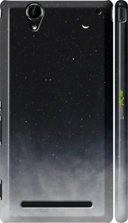 3D пластиковий глянцевий чехол Голубые облака, Голубая луна для Sony Xperia T2 Ultra Dual D5322 - 6396c-92 изображение 