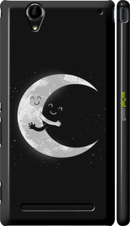 3D пластиковый матовый чехол Лунные объятия для Sony Xperia T2 Ultra Dual D5322 - 6508m-92 изображение 
