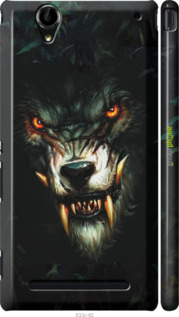 3D пластиковий глянцевий чехол Диявольський вовк для Sony Xperia T2 Ultra Dual D5322 - 833c-92 изображение 