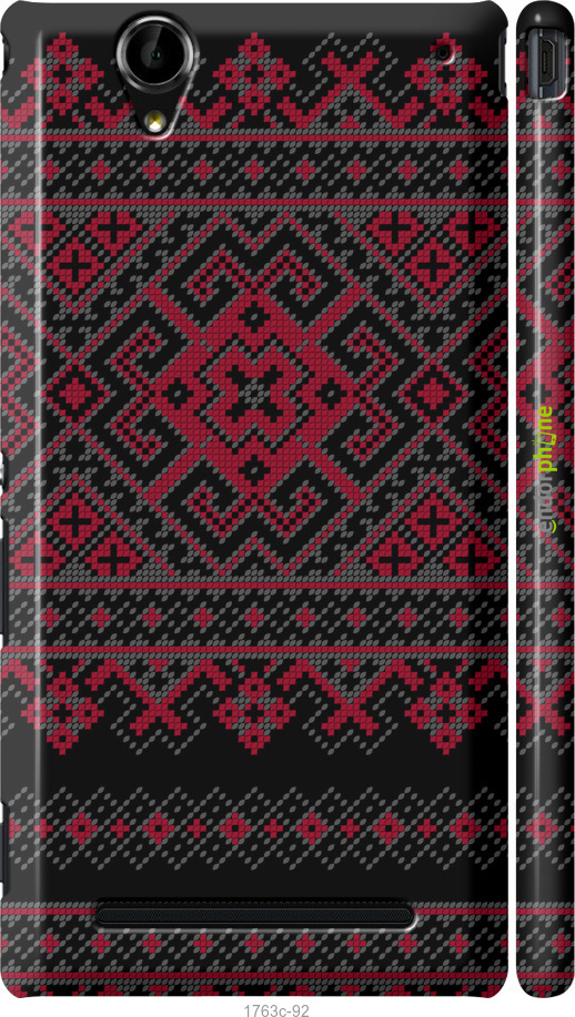 3D пластиковый глянцевый чехол Вышиванка 52 для Sony Xperia T2 Ultra Dual D5322 - 1763c-92 изображение 