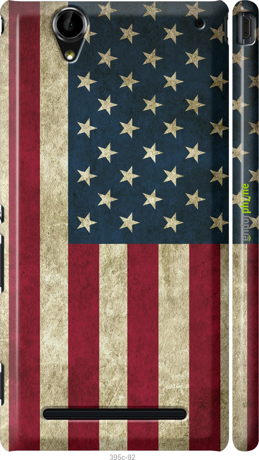 3D пластиковий глянцевий чехол Прапор США для Sony Xperia T2 Ultra Dual D5322 - 395c-92 изображение 