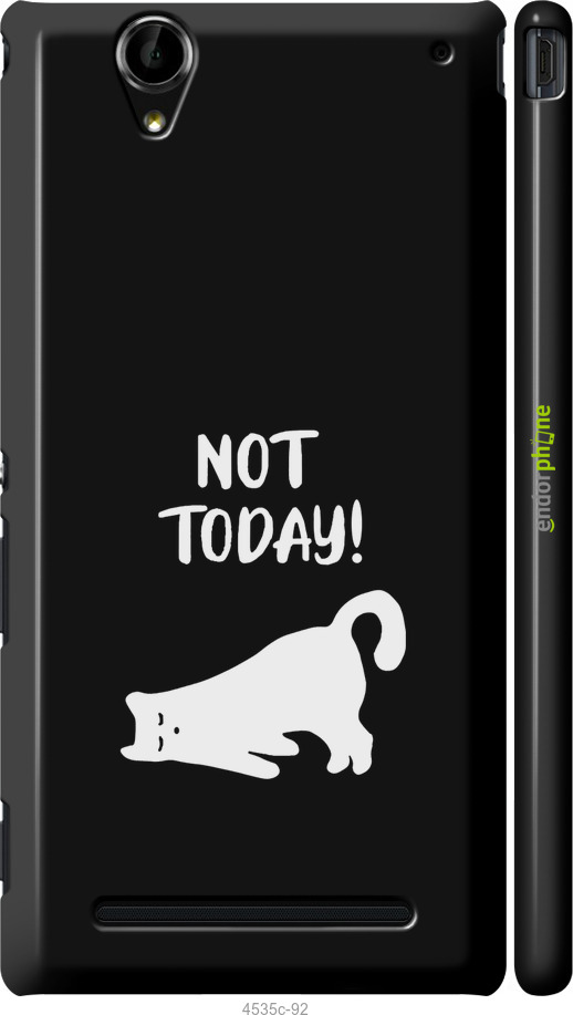 3D пластиковый глянцевый чехол Уставший кот для Sony Xperia T2 Ultra Dual D5322 - 4535c-92 изображение 