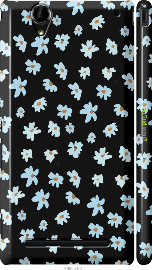 3D пластиковый глянцевый чехол Цветочный для Sony Xperia T2 Ultra Dual D5322 - 4900c-92 изображение 