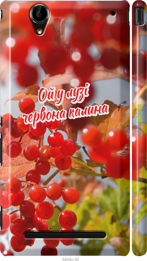 3D пластиковый глянцевый чехол Калина для Sony Xperia T2 Ultra Dual D5322 - 5454c-92 изображение 