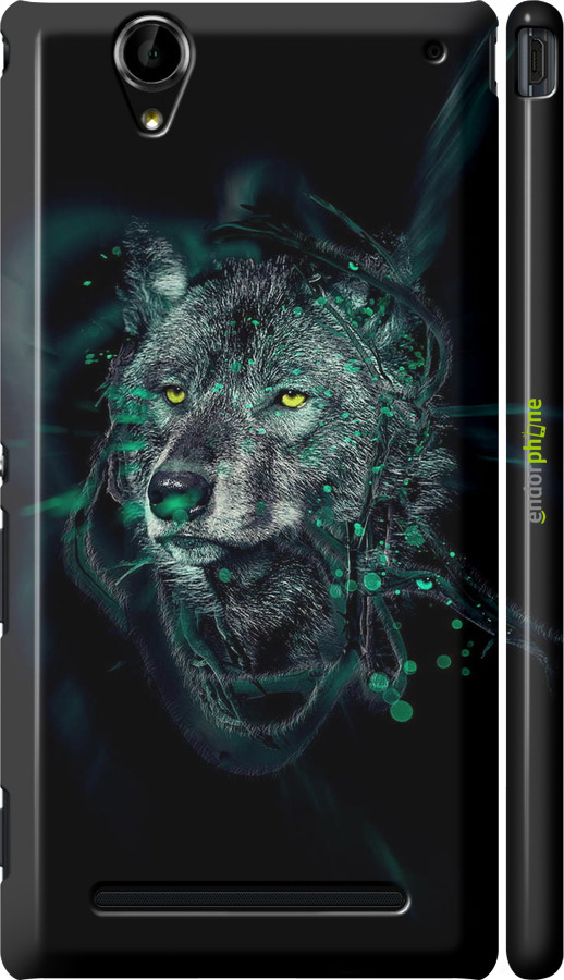 3D пластиковий глянцевий чехол Wolf для Sony Xperia T2 Ultra Dual D5322 - 6610c-92 изображение 