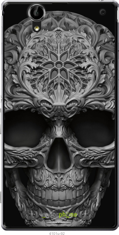 Силиконовый чехол skull-ornament для Sony Xperia T2 Ultra Dual D5322 - 4101u-92 изображение 