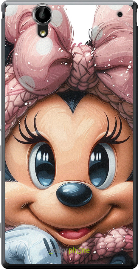 Силіконовий чехол Мінні Маус з бантиком для Sony Xperia T2 Ultra Dual D5322 - 6055u-92 изображение 