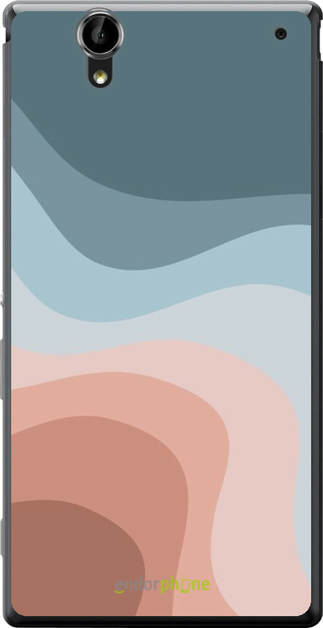 Силиконовый чехол С синими и розовыми волнами в стиле ретро для Sony Xperia T2 Ultra Dual D5322 - 6532u-92 изображение 
