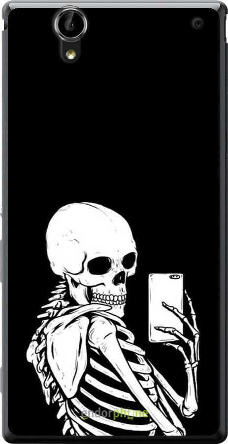 Силиконовый чехол Скелет делает Selfie для Sony Xperia T2 Ultra Dual D5322 - 6535u-92 изображение 