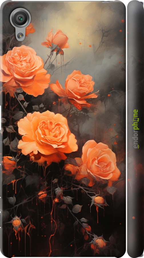 3D пластиковий матовий чехол Оранжеві троянди для Sony Xperia X F5122 - 5944m-446 изображение 