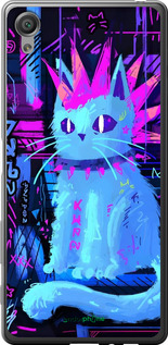 2D пластиковий чехол Кіт панк для Sony Xperia X F5122 - 6311t-446 изображение 