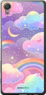 2D пластиковый чехол Облака и радуга для Sony Xperia X F5122 - 6312t-446 изображение 