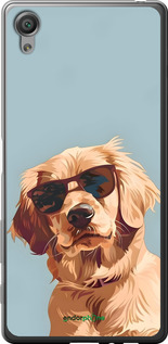 2D пластиковый чехол Пес в очках для Sony Xperia X F5122 - 6381t-446 изображение 