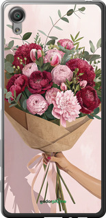 2D пластиковый чехол Пионы 1 для Sony Xperia X F5122 - 6705t-446 изображение 