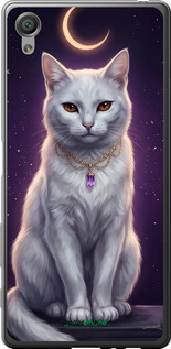 2D пластиковый чехол Mystic White Cat Gothic Dark Purple Gold для Sony Xperia X F5122 - 6805t-446 изображение 
