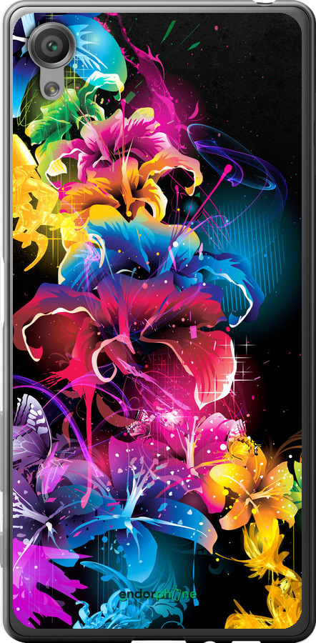 2D пластиковый чехол Абстрактные цветы для Sony Xperia X F5122 - 511t-446 изображение 