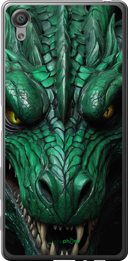 2D пластиковый чехол Зелёный дракон v2 для Sony Xperia X F5122 - 5817t-446 изображение 