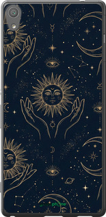 2D пластиковый чехол Celestial Harmony: Sun & Moon Gold Mystic Pattern для Sony Xperia XA Ultra Dual F3212 - 6778t-391 изображение 