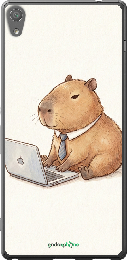 2D пластиковый чехол Funny Capybara CEO Working для Sony Xperia XA Ultra Dual F3212 - 6777t-391 изображение 