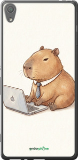 2D пластиковый чехол Funny Capybara CEO Working для Sony Xperia XA F3112 - 6777t-399 изображение 