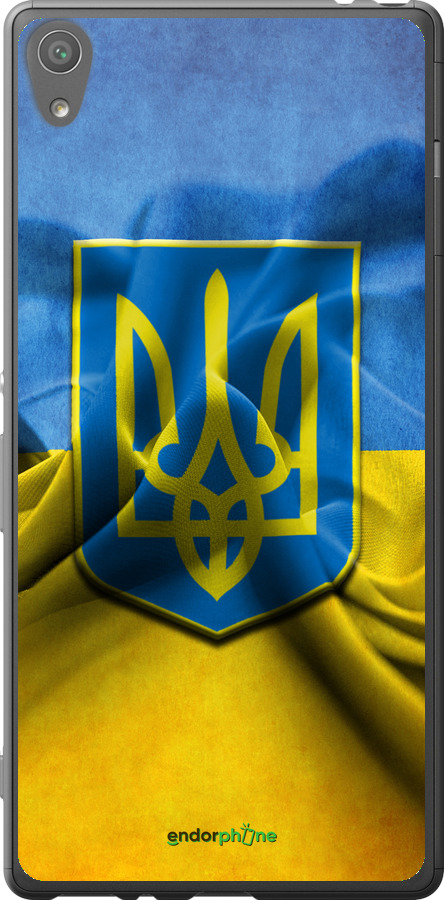 

2D пластиковий чохол "Прапор та герб України" для Sony Xperia XA F3112, Блакитний