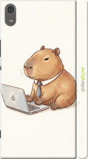 3D пластиковый матовый чехол 'Funny Capybara CEO Working' для Sony Xperia XA1 Ultra G3212 изображение 1