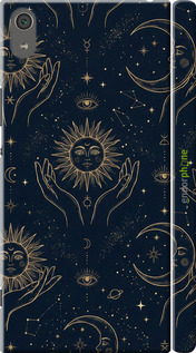 3D пластиковий матовий чехол Celestial Harmony: Sun & Moon Gold Mystic Pattern для Sony Xperia XA1 Ultra G3212 - 6778m-1237 изображение 
