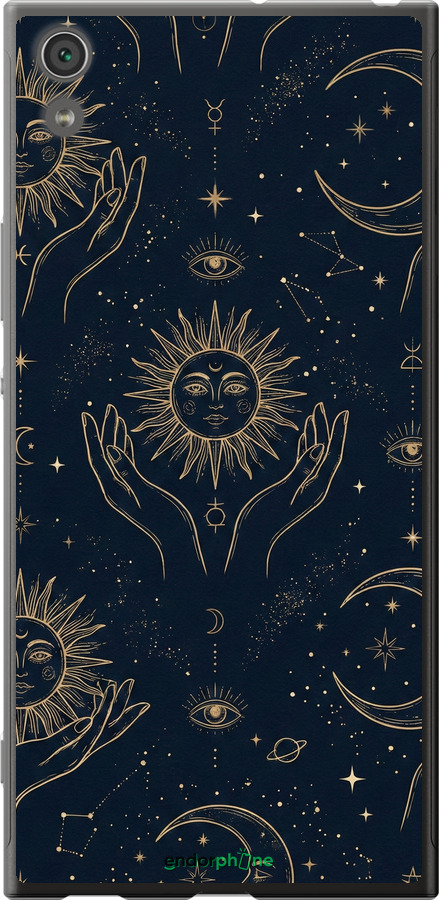 2D пластиковый чехол Celestial Harmony: Sun & Moon Gold Mystic Pattern для Sony Xperia XA1 Ultra G3212 - 6778t-1237 изображение 