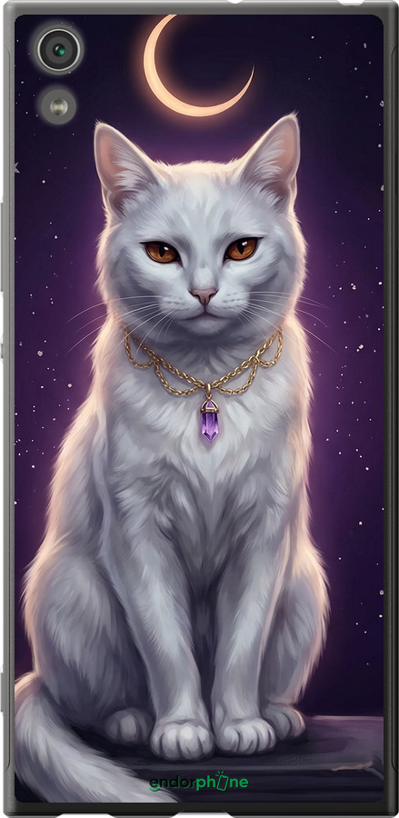 2D пластиковый чехол Mystic White Cat Gothic Dark Purple Gold для Sony Xperia XA1 Ultra G3212 - 6805t-1237 изображение 