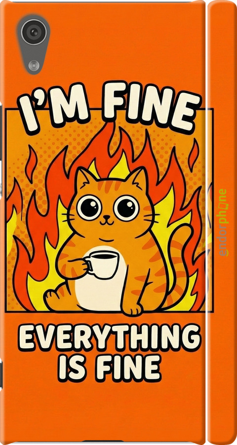 3D пластиковий матовий чехол Funny Cat для Sony Xperia XA1 G3112 - 6786m-964 изображение 