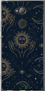 Силиконовый чехол 'Celestial Harmony: Sun & Moon Gold Mystic Pattern' для Sony Xperia XA2 Ultra H4213 изображение 3