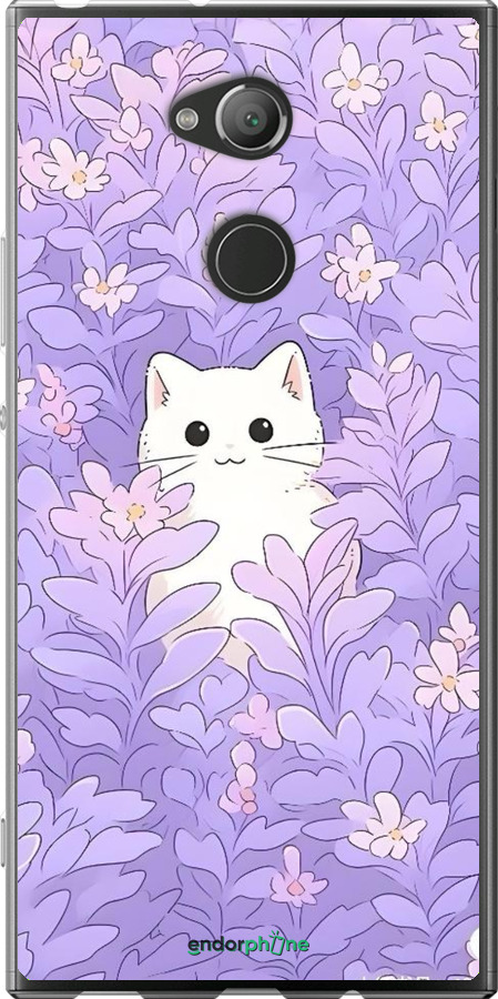 Силіконовий чехол Котик в цветах для Sony Xperia XA2 Ultra H4213 - 6390u-1366 изображение 