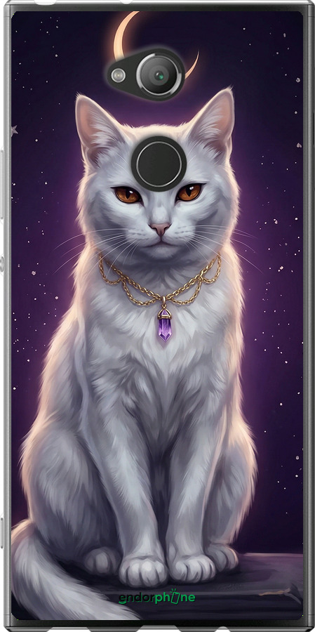 Силиконовый чехол Mystic White Cat Gothic Dark Purple Gold для Sony Xperia XA2 Ultra H4213 - 6805u-1366 изображение 