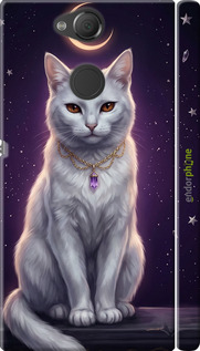 3D пластиковий матовий чехол Mystic White Cat Gothic Dark Purple Gold для Sony Xperia XA2 H4113 - 6805m-1357 изображение 