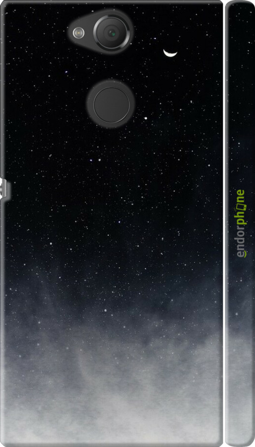 3D пластиковий матовий чехол Голубые облака, Голубая луна для Sony Xperia XA2 H4113 - 6396m-1357 изображение 