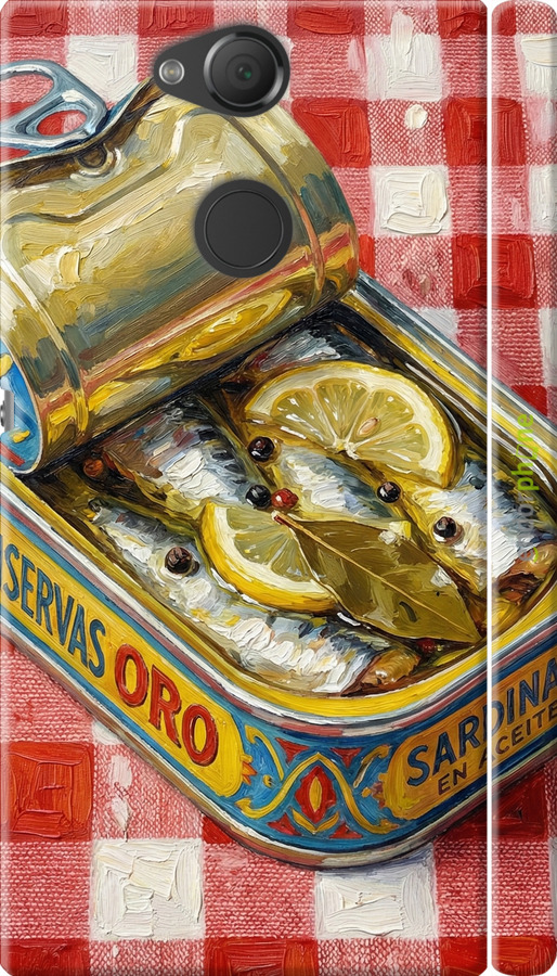 3D пластиковый матовый чехол Vintage Sardine Tin Phone для Sony Xperia XA2 H4113 - 6772m-1357 изображение 