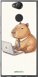 2D пластиковый чехол Funny Capybara CEO Working для Sony Xperia XA2 H4113 - 6777t-1357 изображение 