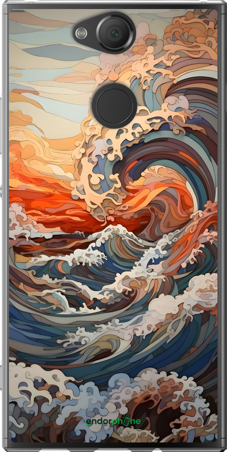 Силіконовий чехол Арт хвилі для Sony Xperia XA2 H4113 - 6324u-1357 изображение 