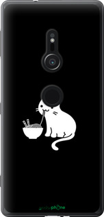 Силіконовий чехол Милий кіт на чорному фоні для Sony Xperia XZ2 H8266 - 6528u-1378 изображение 