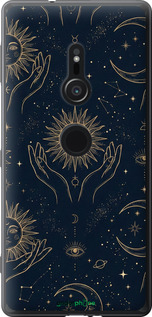 Силиконовый чехол Celestial Harmony: Sun & Moon Gold Mystic Pattern для Sony Xperia XZ2 H8266 - 6778u-1378 изображение 