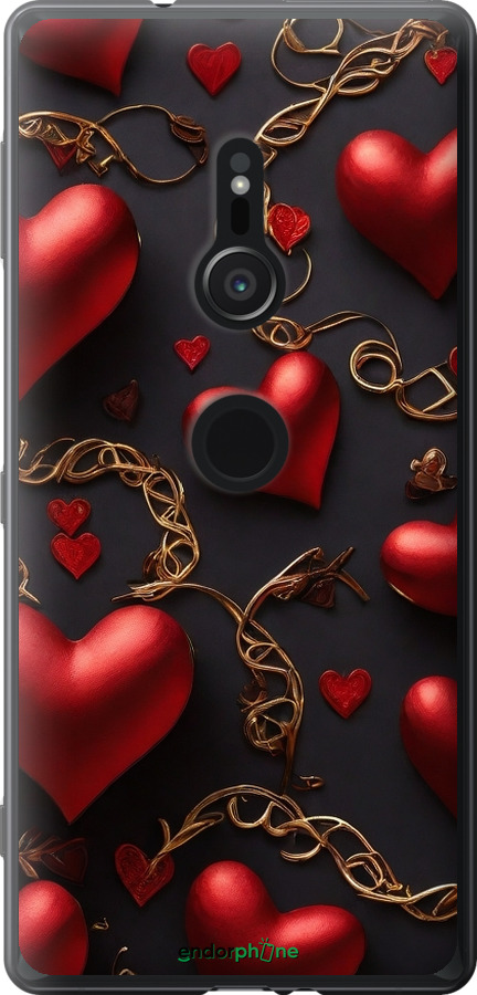 Силіконовий чехол Сердечки для Sony Xperia XZ2 H8266 - 5831u-1378 изображение 