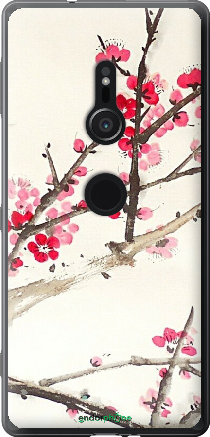 Силиконовый чехол Принт с изображением цветения сакуры для Sony Xperia XZ2 H8266 - 6545u-1378 изображение 