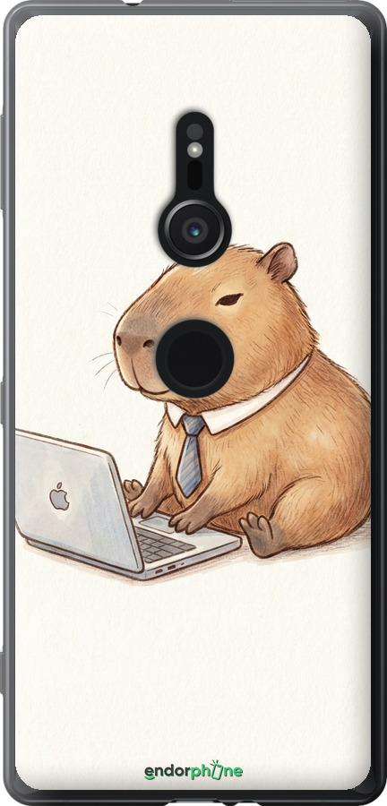 Силіконовий чехол Funny Capybara CEO Working для Sony Xperia XZ2 H8266 - 6777u-1378 изображение 