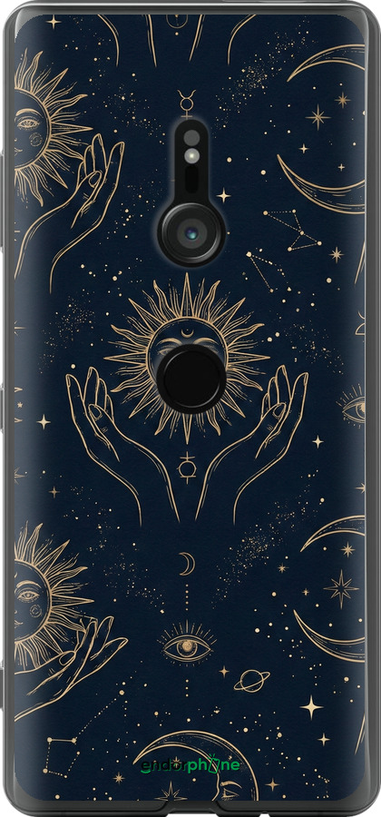Силиконовый чехол Celestial Harmony: Sun & Moon Gold Mystic Pattern для Sony Xperia XZ3 H9436 - 6778u-1540 изображение 