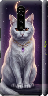 3D пластиковий матовий чехол Mystic White Cat Gothic Dark Purple Gold для Sony Xperia XZ4 - 6805m-1623 изображение 