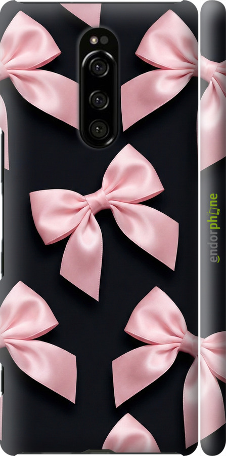 3D пластиковый матовый чехол Coquette Ribbons Dark Coquette для Sony Xperia XZ4 - 6767m-1623 изображение 