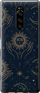 Силиконовый чехол Celestial Harmony: Sun & Moon Gold Mystic Pattern для Sony Xperia XZ4 - 6778u-1623 изображение 