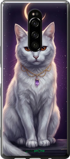 Силіконовий чехол Mystic White Cat Gothic Dark Purple Gold для Sony Xperia 1 J9110 - 6805u-1760 изображение 
