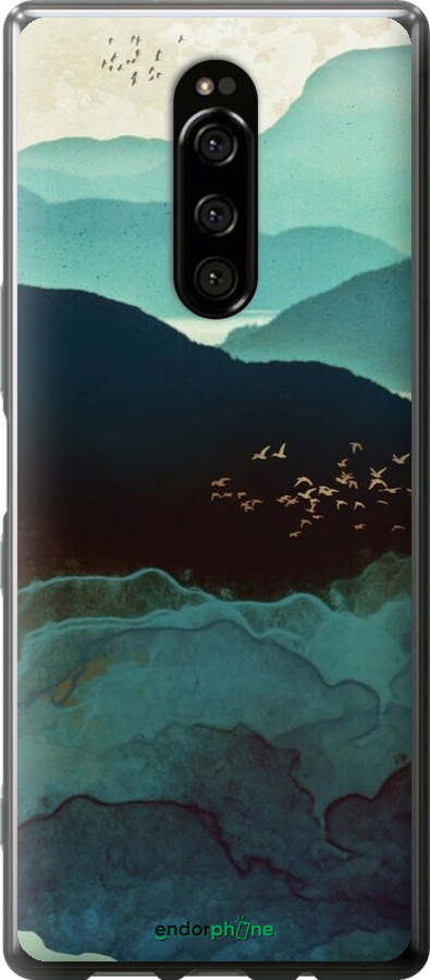 Силиконовый чехол С изображением гор Индиго для Sony Xperia XZ4 - 6484u-1623 изображение 