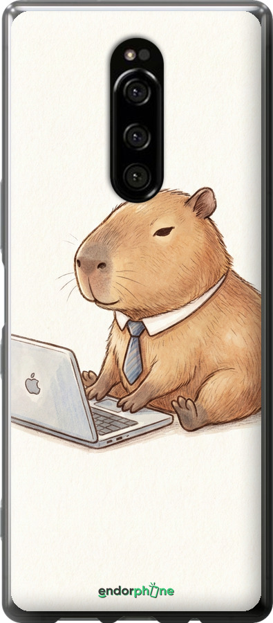 Силиконовый чехол Funny Capybara CEO Working для Sony Xperia 1 J9110 - 6777u-1760 изображение 